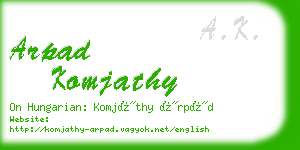 arpad komjathy business card